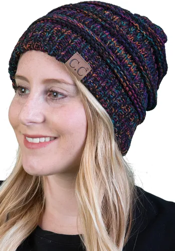 Vista 2 de Funky Junques C.C, boina de lana con caída tejida con trenzado grueso, grande, suave, de abrigo, de moda
