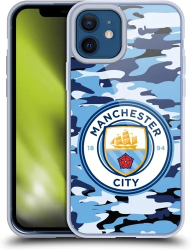 Vista 33 de Head Case Designs Funda de gel con licencia oficial del Manchester City Man City FC Blue Moon Badge Camou [protección de grado militar] compatible