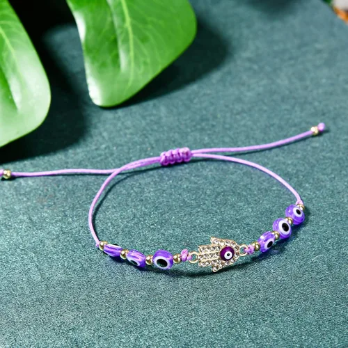 Vista 6 de Tacobear 24Pcs Evil Eye Bracelets Necklace Kit Women Teen Girl Jewelry Gift Bulk Adjustable String Crystal Alloy Handmade Braided Friendship