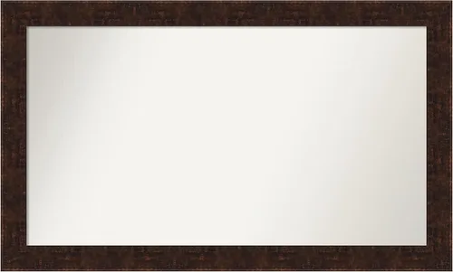 Vista 251 de Amanti Art Espejo de baño de bronce para sobre fregadero, 24 x 24 pulgadas, espejo de tocador cuadrado estrecho de bronce Manhattan, marco de madera