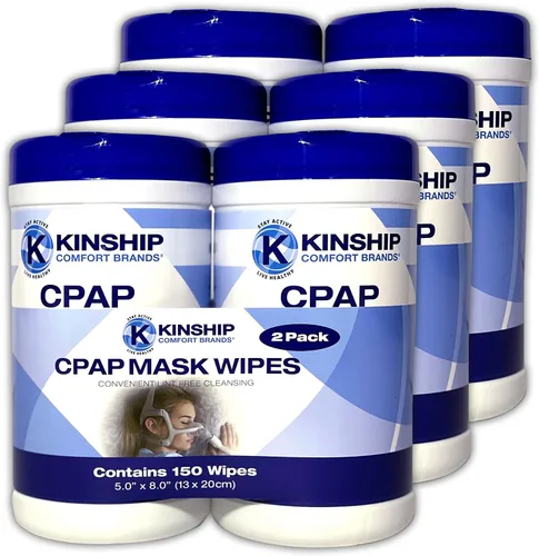Vista 6 de Toallitas de limpieza de máscara CPAP, limpiador sin perfume y sin pelusa para limpiar filtros, tubos y máquinas BIPAP, 150 unidades en total, 2