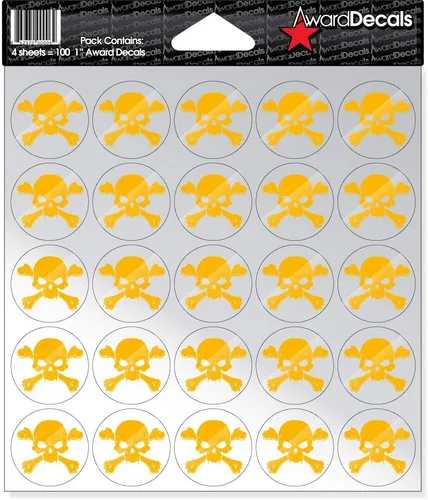 Vista 7 de Award Decals calcomanía de calavera y huesos cruzados (100 unidades)