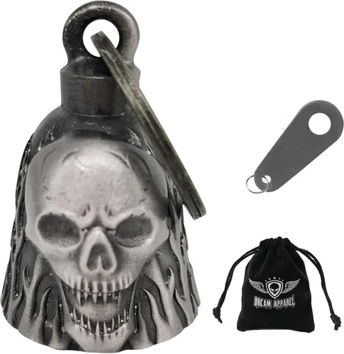 Vista 29 de Dream Apparel Campanas de motocicleta para motociclistas, accesorios de campanas pesadas y llavero para la suerte
