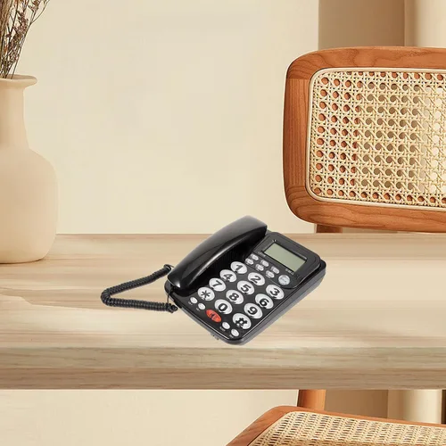 Vista 7 de Housoutil Teléfono de escritorio portátil de mesa con pantalla grande, fácil instalación, teléfono fijo con cable para oficina y uso doméstico