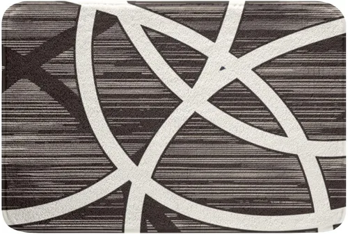 Vista 28 de Feelyou Beige Brown Bathroom Rugs Abstract Geometric Bath Mats Modern Art Bathroom Accessories Floor Doormats 16"x24" Soft Microfiber
