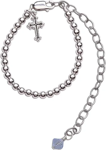 Vista 7 de Cherished Moments Baptism to Bride Bracelet .925 Silver or 14K Gold-Plated Moneda de bendición de niño de plata