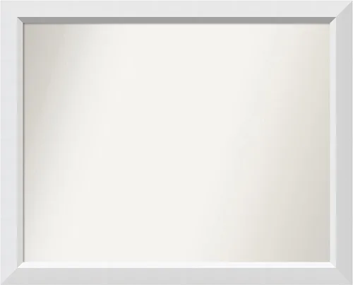 Vista 89 de Amanti Art Espejo de baño blanco para sobre el fregadero, 24 x 26 pulgadas, espejo rectangular blanco y blanco, marco de madera contemporáneo