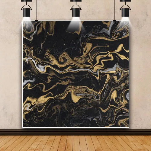 Vista 20 de Telón de fondo de fotografía con textura de mármol negro dorado de 5 x 4 pies, arte abstracto, fondo de fondo dorado de arena movediza líquida