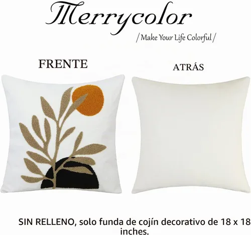 Vista 5 de Merrycolor Fundas de almohada decorativas bohemias para cama, modernas de mediados de siglo, fundas de almohada verde hoja, funda de almohada