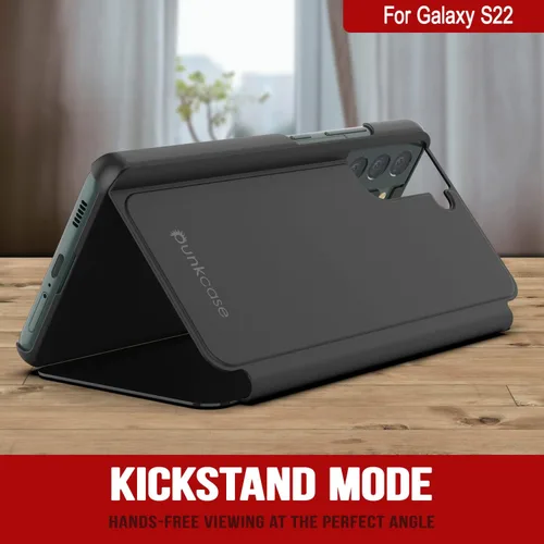 Vista 3 de Punkcase S22 Reflector Funda protectora con tapa con espejo translúcido resistente a los arañazos y parte trasera de piel sintética antideslizante