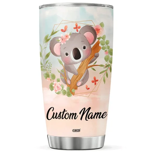 Vista 10 de CUBICER Vaso de café personalizado con diseño de oso y tapa aislada, regalos de Navidad para niños, mujeres y adultos, tazas de acero inoxidable