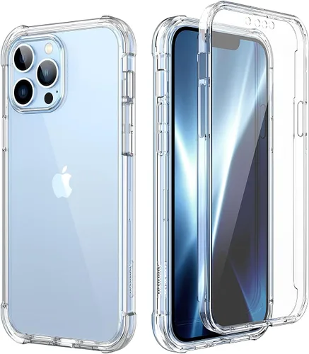 Vista 9 de SURITCH Funda transparente para iPhone 13 Pro Max, [protector de pantalla antiespía integrado] Funda rígida a prueba de golpes de 360°