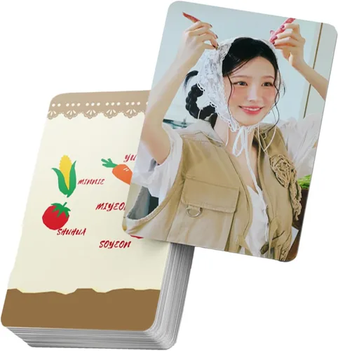 Vista 3 de KPOPBP (G) I-DLE - Juego de 55 tarjetas fotográficas KPOP Album I Feel Lomo para fanáticos de NEVERLAND para niños y niñas