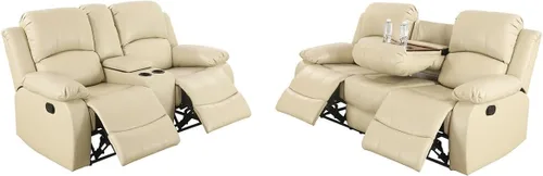 Vista 40 de Juego de muebles de cuero sintético para sala de estar, juego de sofá reclinable, sofá de dos plazas, juegos de muebles para sala de estar, sofá