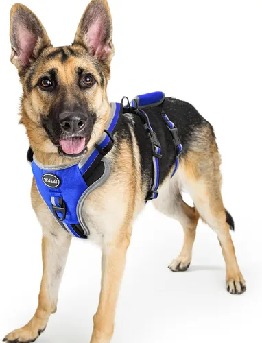 Vista 12 de Mihachi Arnés para perro a prueba de escapes, arnés para perro sin tirones con asa, suave acolchado reflectante y ajustable de cuerpo completo