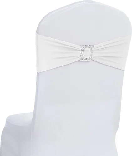 Vista 15 de Joccun 30 PCS Bandas de Spandex para Sillas con Lazos, Banda Elástica de Cubierta de Silla con Hebilla Deslizante, Lazos Elásticos Universales