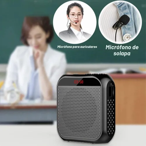 Vista 4 de Amplificador de voz portátil para profesores, micrófono recargable