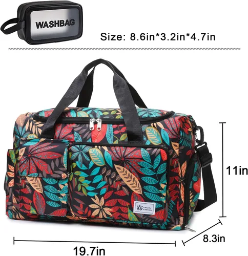 Vista 295 de Pequeña bolsa de gimnasio para mujer, bolsa de viaje con compartimento para zapatos