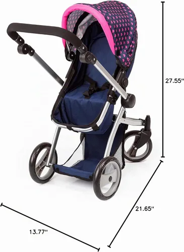 Vista 9 de Bayer Dolls: Cochecito Mega Set, Fácilmente Adaptable a la Altura de Tu Hijo, Cochecito Adecuado para Muñecas de hasta 18 Pulgadas, Bolsa