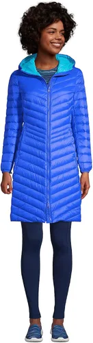 Vista 4 de Lands' End Abrigo de plumón Chevron Wanderweight para mujer Royal Cobalt Regular XL