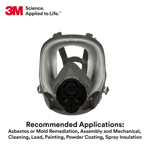 Vista 4 de 3M Respirador reutilizable de pieza completa 6700DIN, NIOSH, protección respiratoria, lente grande, ANSI, ligero, silicona facial, válvula de flujo