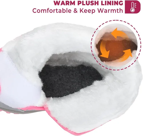 Vista 3 de Mishansha - Botas de nieve para niñas, niños niños pequeños niños grandes invierno, cálidas, impermeables, antideslizantes, anti colisión, corte