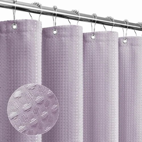 Vista 28 de Gibelle Cortina de Ducha Pequeña para Cabina 36 x 72 pulgadas, Cortina de Ducha de Tela Texturizada de Tejido Gofre Medio Estrecho para Baño, Beige