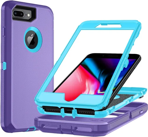 Vista 23 de Funda para iPhone 7/8Plus, iPhone 8 Plus y 7 Plus, resistente protección para teléfono, a prueba de golpes, a prueba de polvo, a prueba de caídas