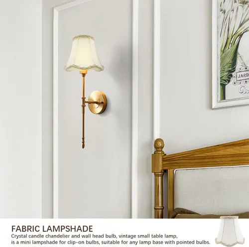 Vista 7 de FERCAISH Pantalla de estilo europeo moderno, pantalla de lino de tela de estilo real, lámpara para sala de estar, cocina y comedor candelabros y 024