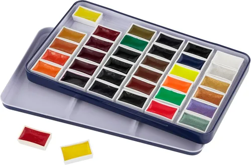 Vista 2 de Soho Urban Artist E-Z Lift Artist - Juego de 36 sartenes para acuarelas profesionales con colores ricos y brillantes para pintores, artistas