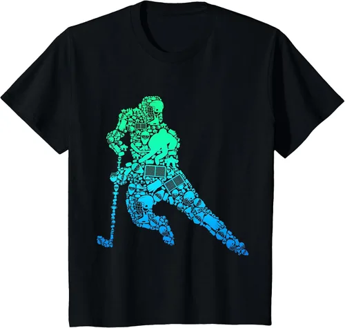 Vista 30 de Jugador de hockey sobre hielo Camiseta de hockey sobre hielo para hombres y niños Asphalt Grey