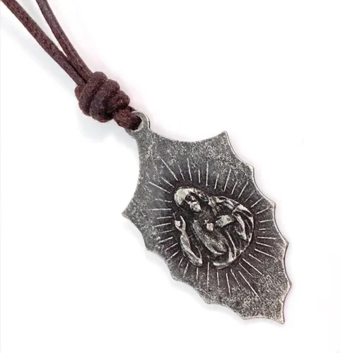 Vista 2 de Collar de medalla milagrosa de plata, medalla italiana para mujer, regalo para hombre, joyería religiosa, colgante católico, protección y gracia