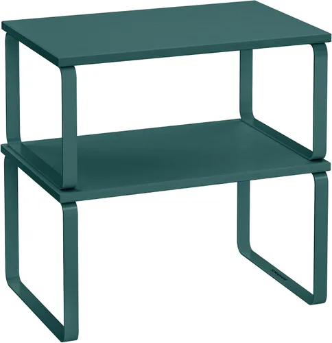 Vista 28 de SONGMICS Estante Organizador de Gabinete, Juego de 2 Estantes de Encimera de Cocina, Almacenamiento de Cocina, Estante de Especias, Apilable