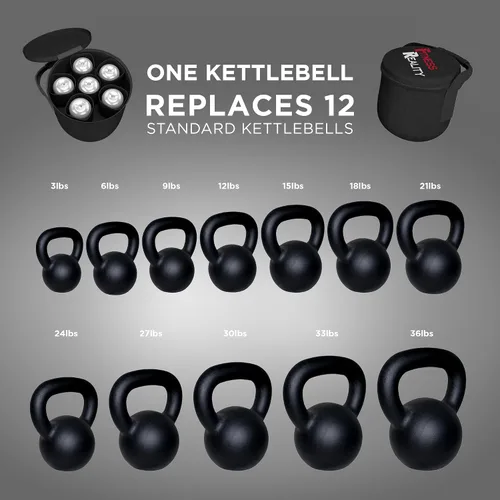 Vista 3 de Fitness Reality 1 par de mancuernas ajustables de 10 a 45 libras, incrementos de 3 libras, pesas rusas de peso ajustable