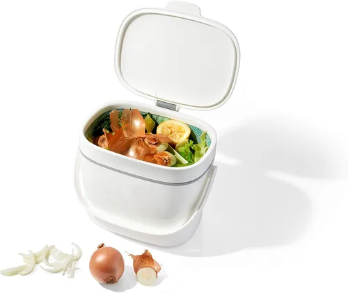 Vista 8 de OXO Good Grips - Contenedor de compost fácil de limpiar, color blanco, 1,75 galones (6,62 L)