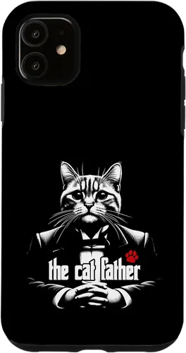Vista 8 de The Catfather Fathersday Funny Gifts Best Birthday Cat Dad Case for iPhone 16