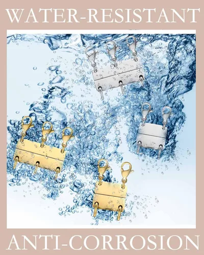Vista 4 de OHINGLT Cierre de collar en capas de oro y plata de 18 quilates separador para capas, múltiples cierres de joyería y cierres para mujer