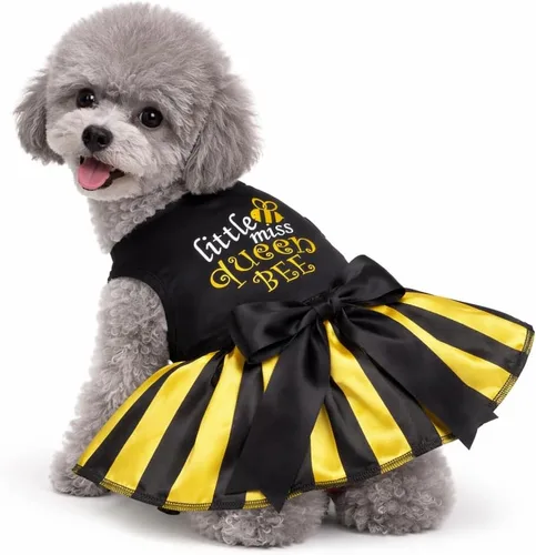 Vista 3 de Petitebella Sweet As Honey - Vestido para perro cachorro (negro, talla XS)