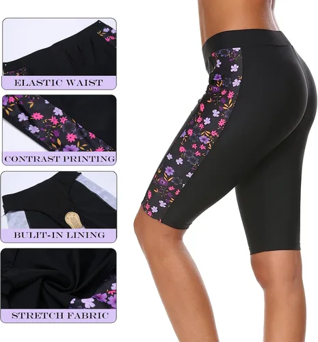Vista 2 de Ekouaer Pantalones cortos de natación para mujer, pantalones cortos de protección UV, pantalones de traje de baño S-XXL