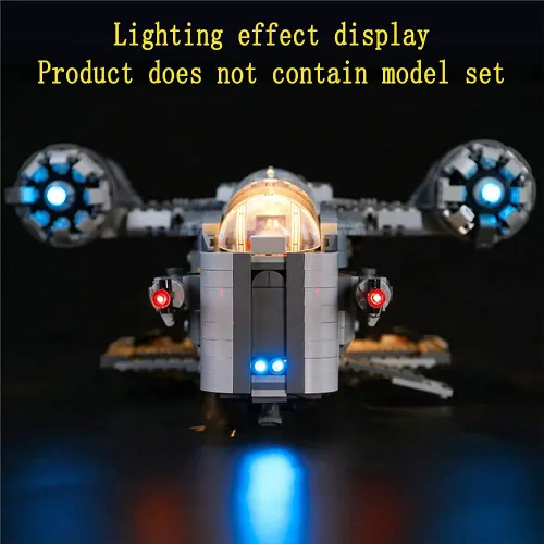 Vista 4 de GEAMENT Kit de luz LED para The Mandalorian The Razor Crest 2020 - Compatible con el modelo Lego 75292 (juego de modelos no incluido)
