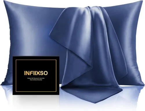 Vista 50 de INFIIXSO Funda de almohada de seda de morera, para cabello y piel, tamaño estándar, cremallera oculta, 20 x 26 pulgadas, suave y refrescante