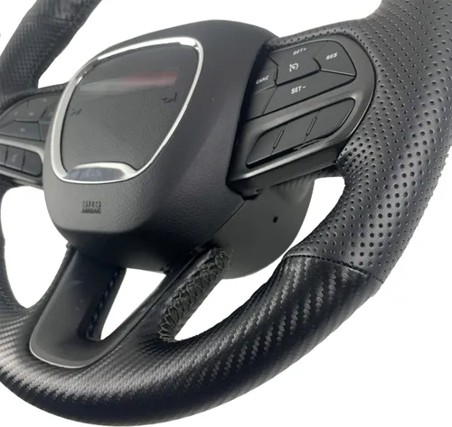 Vista 6 de Envoltura cosida a mano para Dodge Challenger/Dodge Charger/Dodge Durango 2015-2023 Protección interior del volante Accesorios