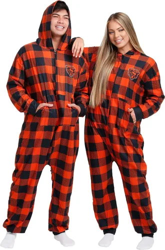 Vista 47 de FOCO Unisex NFL Team Logo Pajamas One Piece Onesie Patrón feo navideño