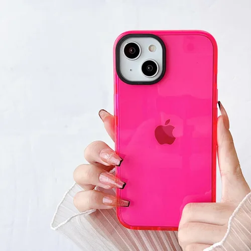 Vista 12 de FABSPARK Para iPhone 16,Neon Clear Bumper Case,Negro