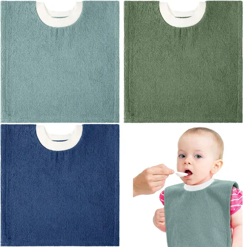 Vista 10 de Foaincore 3 piezas de cobertura completa para niños pequeños, baberos de bebé, baberos absorbentes de algodón toalla de rizo para niños pequeños