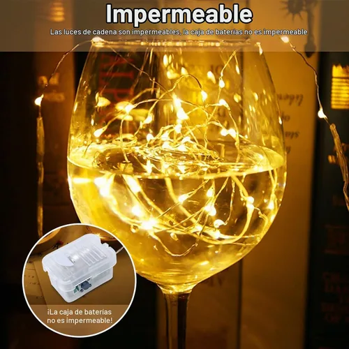 Vista 5 de AIKEI Paquete de 12 luces LED de hadas que funcionan con pilas, guirnaldas de luces impermeables de 7 pies, 20 luces LED de luciérnagas estrelladas