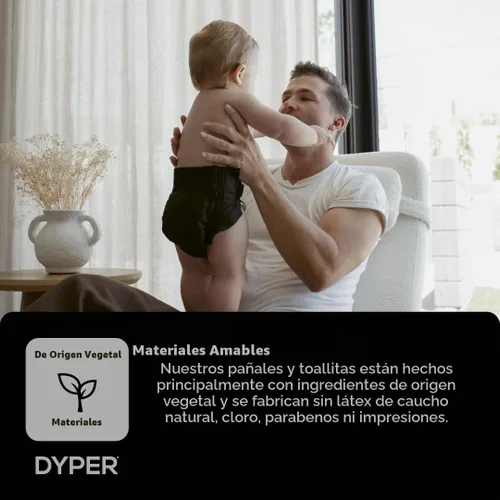 Vista 5 de DYPER - Pañales desechables para bebé de carbón mejorado para día y noche - Hechos con ingredientes a base de plantas* e honestos, hipoalergénicos