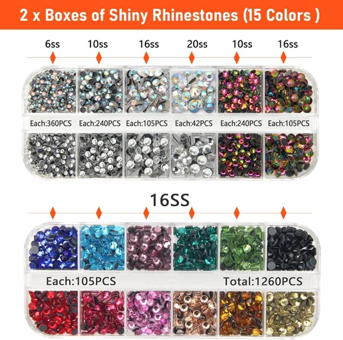 Vista 5 de Catcan Herramienta Aplicadora de Hotfix, Kit Aplicador de Rhinestones Hotfix Bedazzler con 2 Cajas de Rhinestones de Cristal AB Herramienta