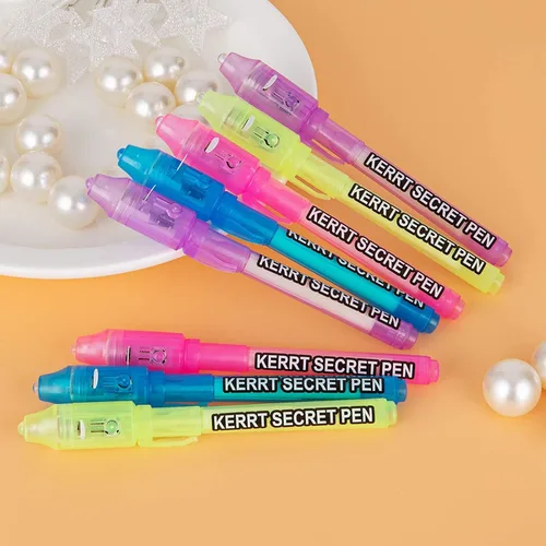 Vista 6 de 30 bolígrafos de tinta invisible con luz UV, bolígrafos espía con mensaje secreto, marcadores de tinta invisible mágica, recuerdos de fiesta