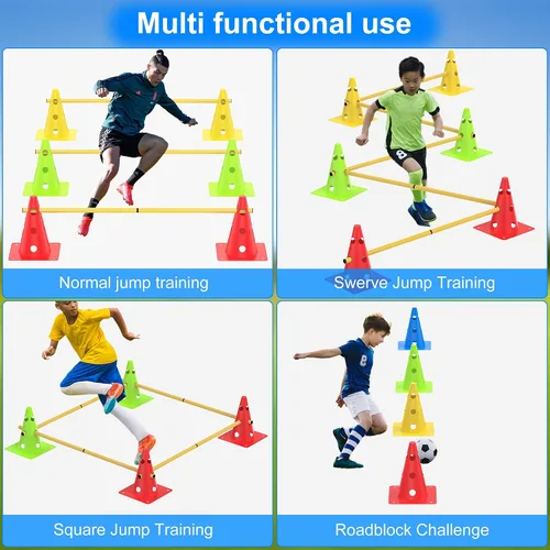 Vista 2 de Conos de entrenamiento de fútbol, conos de fútbol de agilidad, para interiores y exteriores y eventos festivos, conos de agilidad con 5 bastones